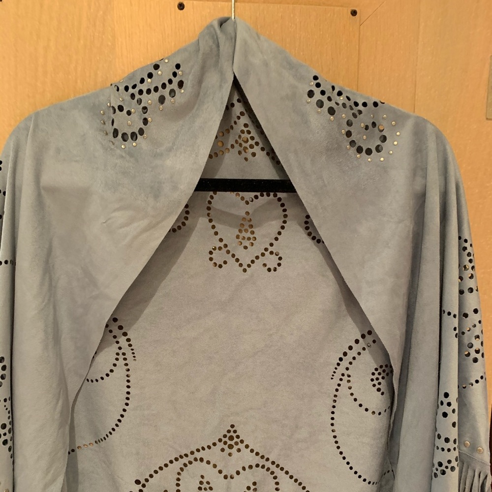 Curations ultra suede lazer cut shawl